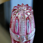 Handcrafted Edo Kiriko Ruby Agave whisky glass, Japanese cut crystal tumbler by Viko