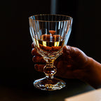 Handcrafted Edo Kiriko Crystal Prism wine glass, Japanese cut crystal stemware by Viko