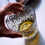 Handcrafted Edo Kiriko Asanoha Star whisky glass, Japanese cut crystal tumbler by Viko