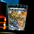 Handcrafted Edo Kiriko Hana Blossom whisky glass, Japanese cut crystal tumbler by Viko