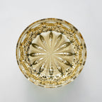 Handcrafted Edo Kiriko Amber Celestial whisky glass, Japanese cut crystal tumbler by Viko