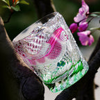 Handcrafted Edo Kiriko Kingyo Nishiki whisky glass, Japanese cut crystal tumbler by Viko