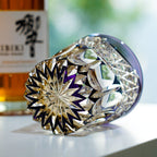 Handcrafted Edo Kiriko Amethyst Prism whisky glass, Japanese cut crystal tumbler by Viko