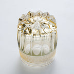 Handcrafted Edo Kiriko Amber Celestial whisky glass, Japanese cut crystal tumbler by Viko
