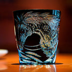 Handcrafted Edo Kiriko Tanma whisky glass, Japanese cut crystal tumbler by Viko