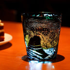 Handcrafted Edo Kiriko Tanma whisky glass, Japanese cut crystal tumbler by Viko