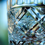 Handcrafted Edo Kiriko Hana Blossom whisky glass, Japanese cut crystal tumbler by Viko