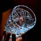 Handcrafted Edo Kiriko Hana Blossom whisky glass, Japanese cut crystal tumbler by Viko