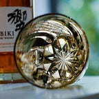 Handcrafted Edo Kiriko Shadow Luminary whisky glass, Japanese cut crystal tumbler by Viko