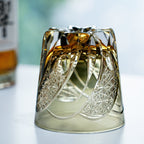 Handcrafted Edo Kiriko Shadow Luminary whisky glass, Japanese cut crystal tumbler by Viko