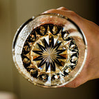 Handcrafted Edo Kiriko Kurokiku whisky glass, Japanese cut crystal tumbler by Viko