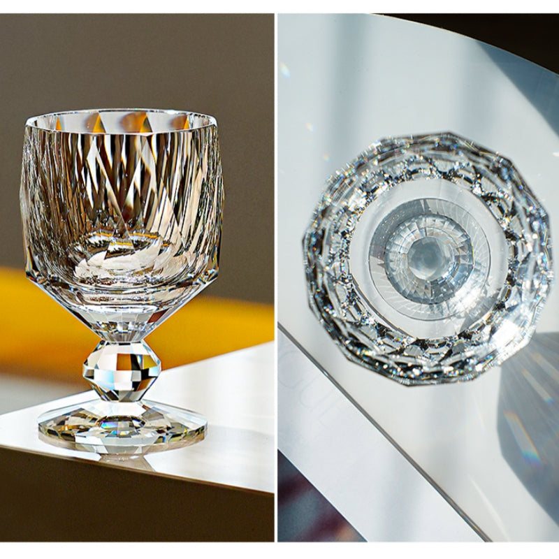Handcrafted Edo Kiriko Crystal Prism whisky glass, Japanese cut crystal tumbler by Viko