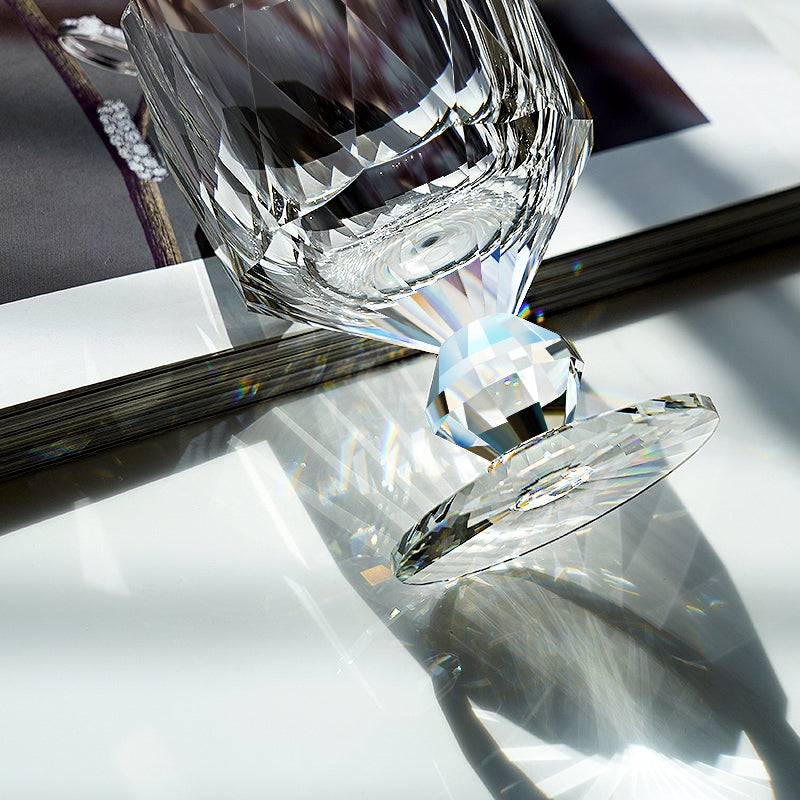 Handcrafted Edo Kiriko Crystal Prism whisky glass, Japanese cut crystal tumbler by Viko