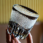 Handcrafted Edo Kiriko Kurokiku whisky glass, Japanese cut crystal tumbler by Viko