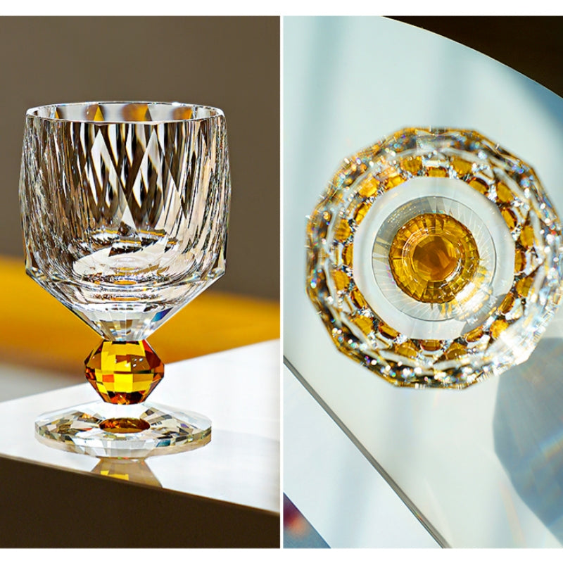 Handcrafted Edo Kiriko Crystal Prism whisky glass, Japanese cut crystal tumbler by Viko