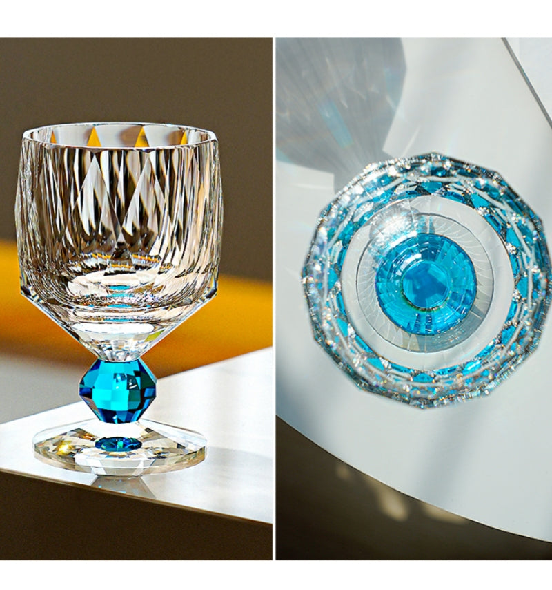 Handcrafted Edo Kiriko Crystal Prism whisky glass, Japanese cut crystal tumbler by Viko