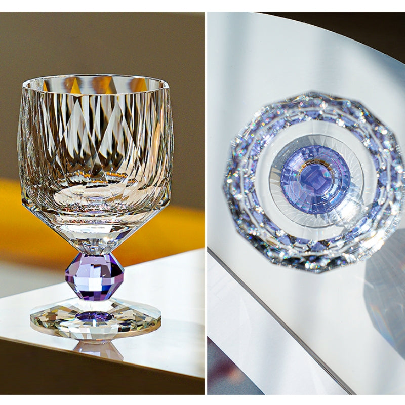 Handcrafted Edo Kiriko Crystal Prism whisky glass, Japanese cut crystal tumbler by Viko