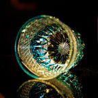 Handcrafted Edo Kiriko Aokiku whisky glass, Japanese cut crystal tumbler by Viko