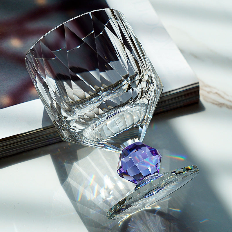 Handcrafted Edo Kiriko Crystal Prism whisky glass, Japanese cut crystal tumbler by Viko