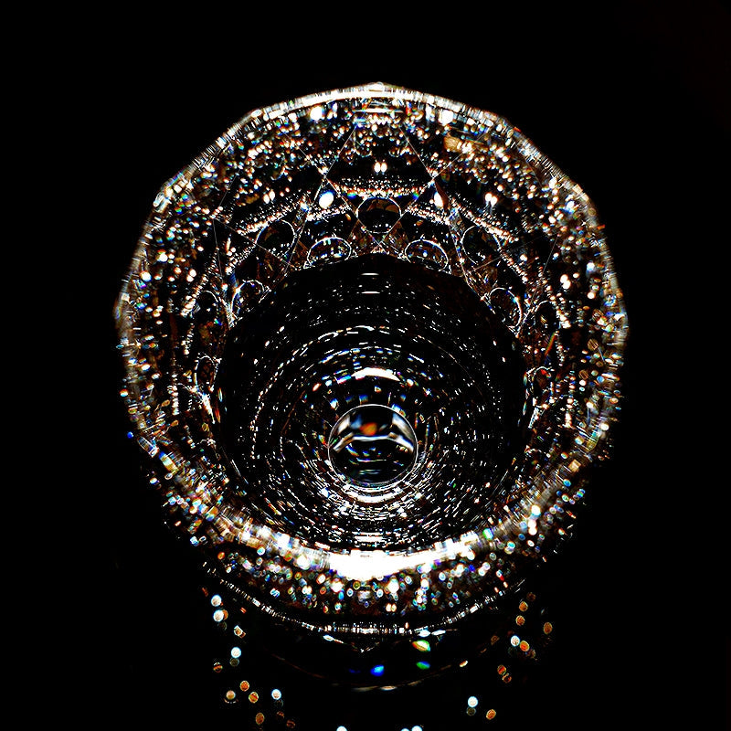 Handcrafted Edo Kiriko Crystal Prism whisky glass, Japanese cut crystal tumbler by Viko