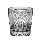 Handcrafted Edo Kiriko Inkstone Grey Butterfly whisky glass, Japanese cut crystal tumbler by Viko