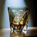 Handcrafted Edo Kiriko Shadow Luminary whisky glass, Japanese cut crystal tumbler by Viko