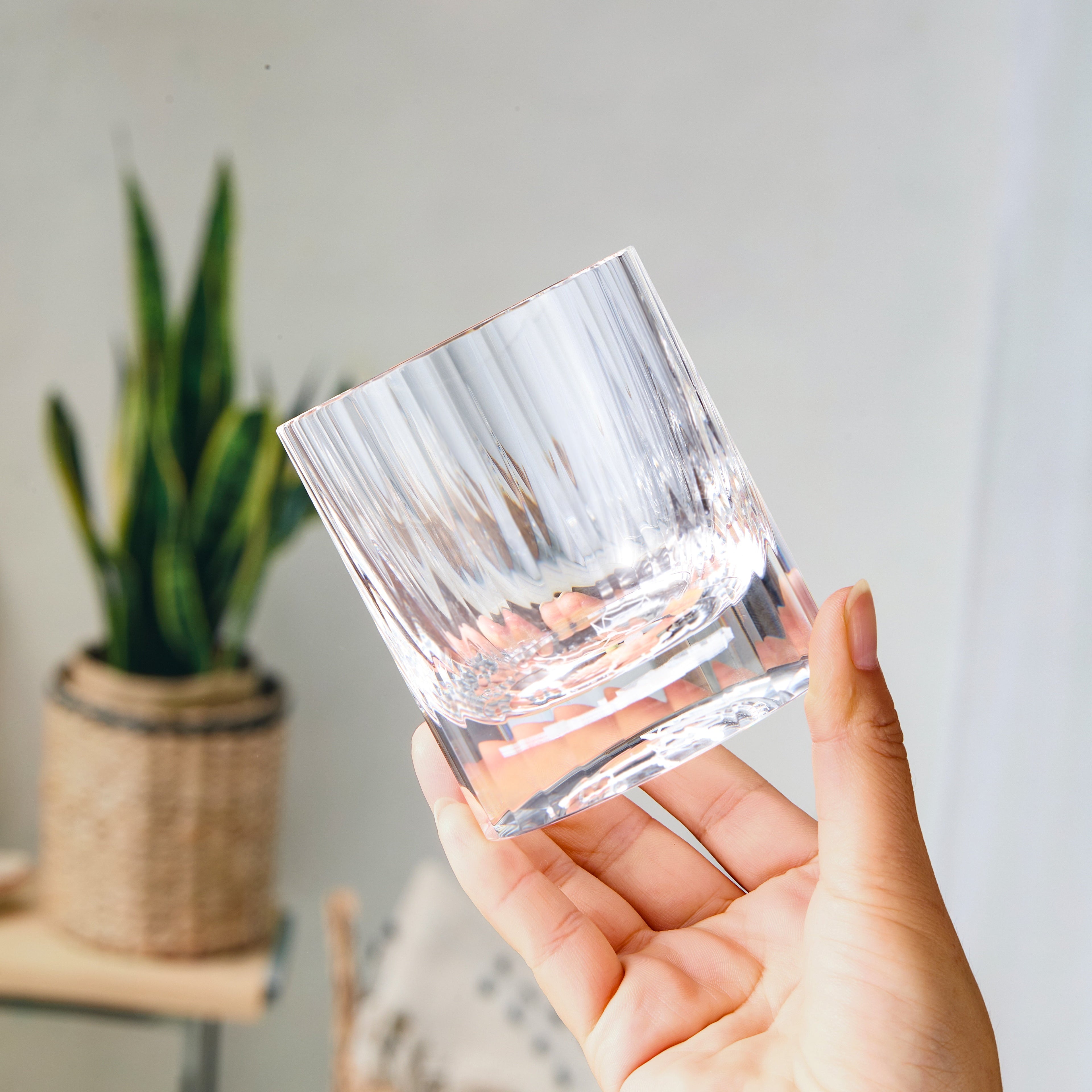 Handcrafted Edo Kiriko Zodiac Constellation whisky glass, Japanese cut crystal tumbler by Viko