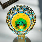 Handcrafted Edo Kiriko Crystal Prism whisky glass, Japanese cut crystal tumbler by Viko