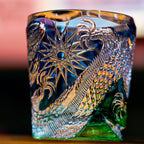 Handcrafted Edo Kiriko Kinryu whisky glass, Japanese cut crystal tumbler by Viko