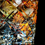 Handcrafted Edo Kiriko Hana Blossom whisky glass, Japanese cut crystal tumbler by Viko