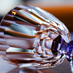 Handcrafted Edo Kiriko Crystal Prism wine glass, Japanese cut crystal stemware by Viko