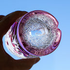 Handcrafted Edo Kiriko Ruby Nocturne whisky glass, Japanese cut crystal tumbler by Viko