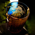 Handcrafted Edo Kiriko Raijin whisky glass, Japanese cut crystal tumbler by Viko