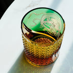 Handcrafted Edo Kiriko Fujin whisky glass, Japanese cut crystal tumbler by Viko