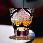 Handcrafted Edo Kiriko Spade Serenity whisky glass, Japanese cut crystal tumbler by Viko