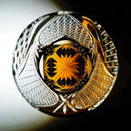 Handcrafted Edo Kiriko Spade Serenity whisky glass, Japanese cut crystal tumbler by Viko