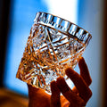Handcrafted Edo Kiriko Hana Blossom whisky glass, Japanese cut crystal tumbler by Viko