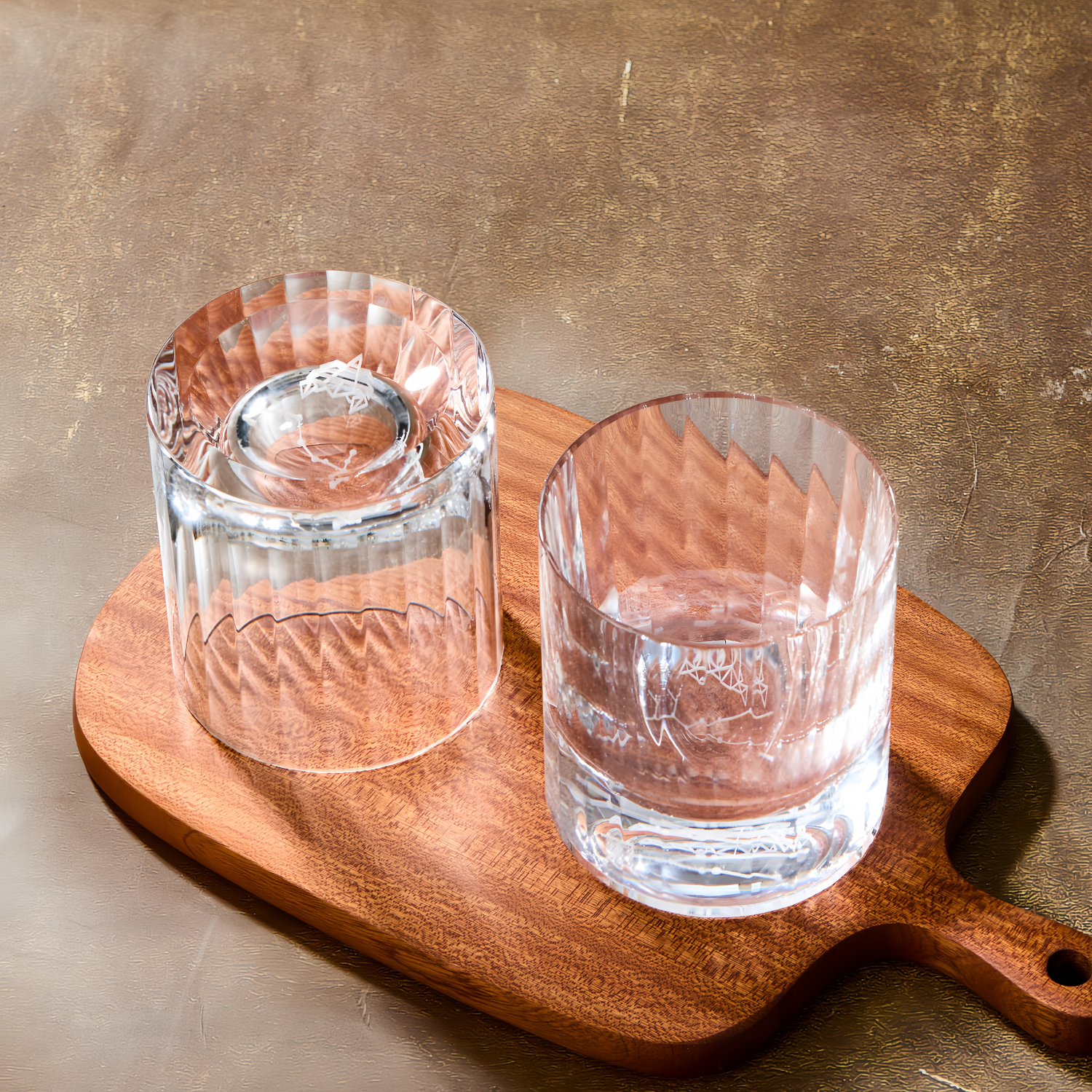 Handcrafted Edo Kiriko Zodiac Constellation whisky glass, Japanese cut crystal tumbler by Viko