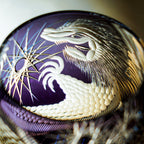 Handcrafted Edo Kiriko Majestic Dragon whisky glass, Japanese cut crystal tumbler by Viko