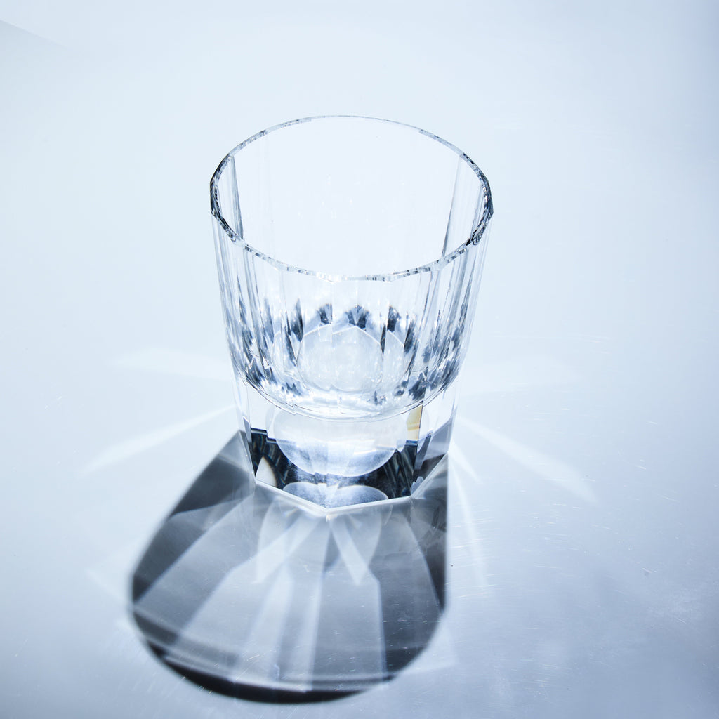 Handcrafted Edo Kiriko Tsukikage whisky glass, Japanese cut crystal tumbler by Viko