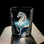 Handcrafted Edo Kiriko Meiba whisky glass, Japanese cut crystal tumbler by Viko