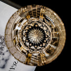 Handcrafted Edo Kiriko Midnight Motif whisky glass, Japanese cut crystal tumbler by Viko