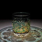 Handcrafted Edo Kiriko Seika Kasane whisky glass, Japanese cut crystal tumbler by Viko