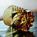 Handcrafted Edo Kiriko Dark Knight whisky glass, Japanese cut crystal tumbler by Viko