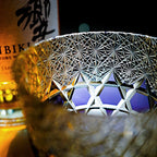 Handcrafted Edo Kiriko Fluorite whisky glass, Japanese cut crystal tumbler by Viko