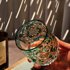Handcrafted Edo Kiriko Seika Kasane whisky glass, Japanese cut crystal tumbler by Viko