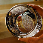 Handcrafted Edo Kiriko Night Jewel whisky glass, Japanese cut crystal tumbler by Viko