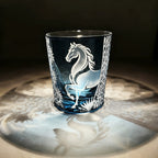 Handcrafted Edo Kiriko Meiba whisky glass, Japanese cut crystal tumbler by Viko