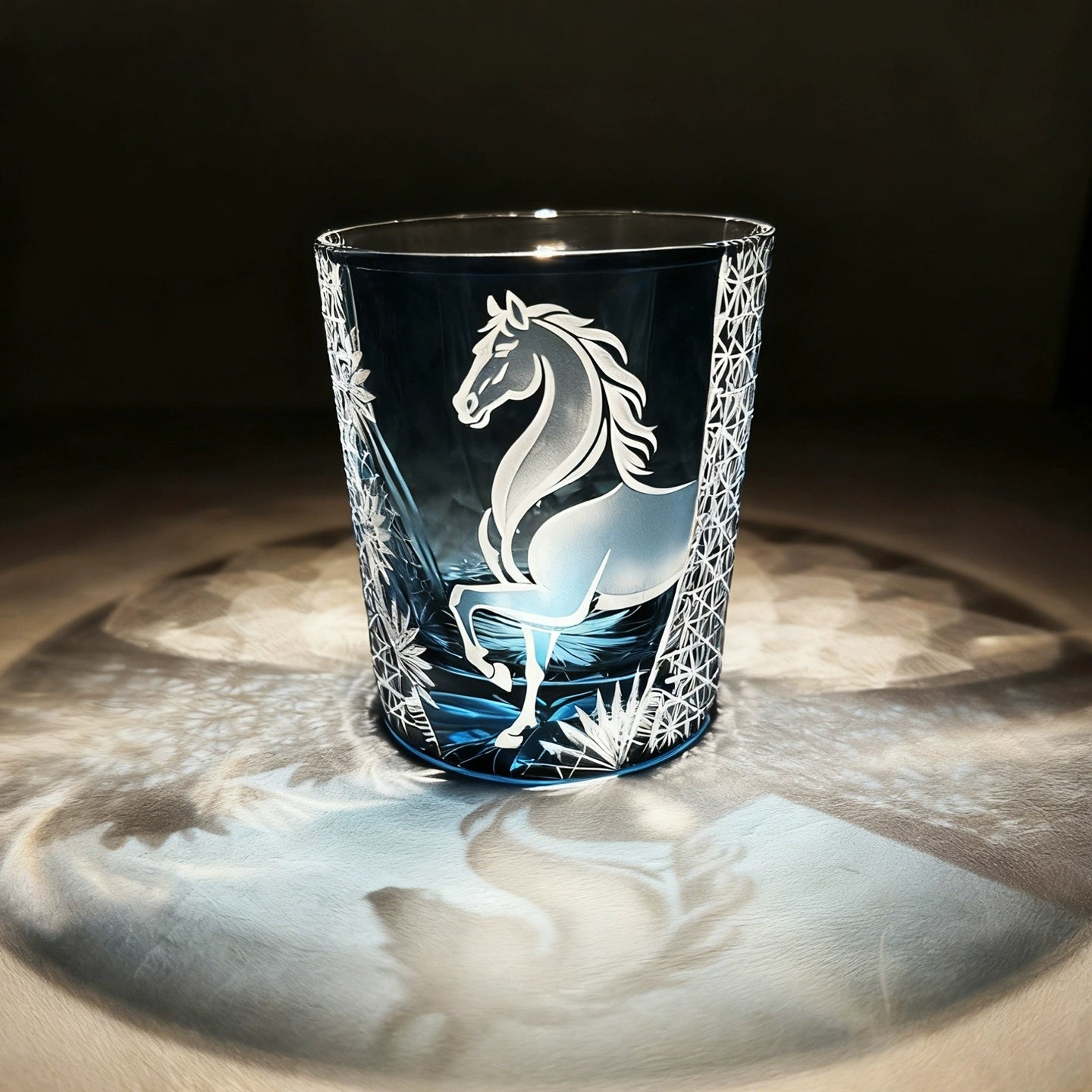 Handcrafted Edo Kiriko Meiba whisky glass, Japanese cut crystal tumbler by Viko