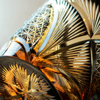 Handcrafted Edo Kiriko Crane Feather whisky glass, Japanese cut crystal tumbler by Viko